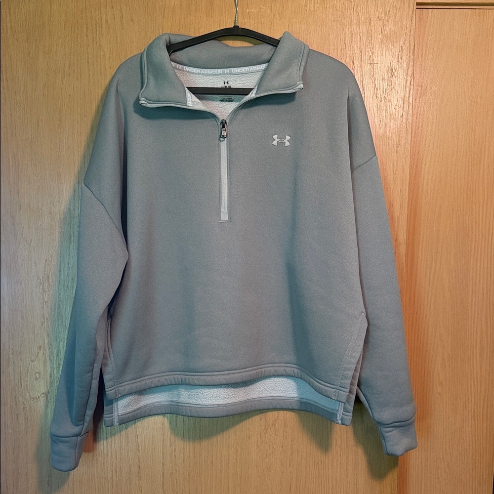 Under Armour Light Gray Sherpa Half-Zip Pullover